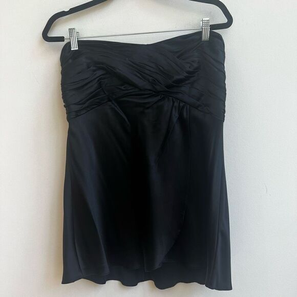 Banana Republic Women's Y2K Strapless Cinched Wrap Top Black Size 14 - Picture 1 of 11